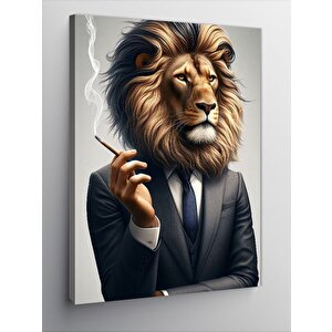 Kanvas Tablo Takım Elbiseli Aslan 70x100 cm