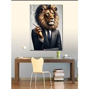 Kanvas Tablo Takım Elbiseli Aslan 70x100 cm