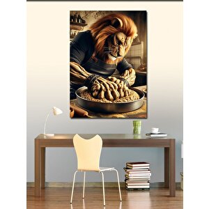 Kanvas Tablo Çiğköfte Hazırlayan Aslan 70x100 cm