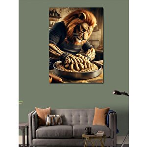 Kanvas Tablo Çiğköfte Hazırlayan Aslan 70x100 cm