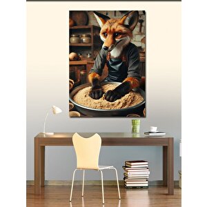 Kanvas Tablo Hamur Açan Tilki 70x100 cm