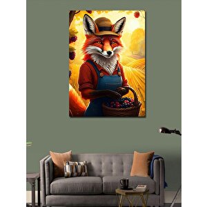 Kanvas Tablo Meyve Sepetli Tilki 50x70 cm