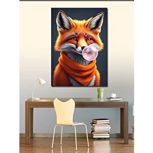 Kanvas Tablo Sakız Çiğneyen Tilki 70x100 cm