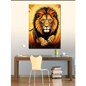 Kanvas Tablo Koşan Aslan 100x140 cm