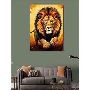 Kanvas Tablo Koşan Aslan 100x140 cm