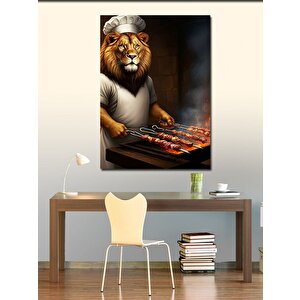 Kanvas Tablo Mangal Yapan Aslan 70x100 cm