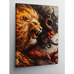 Kanvas Tablo Alevli Aslan 50x70 cm