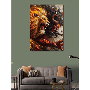Kanvas Tablo Alevli Aslan 50x70 cm