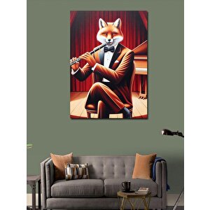 Kanvas Tablo Klarnet Çalan Tilki 50x70 cm