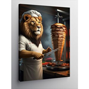 Kanvas Tablo Döner Ustası Aslan 100x140 cm