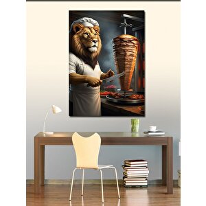 Kanvas Tablo Döner Ustası Aslan 100x140 cm