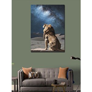 Kanvas Tablo Çöldeki Aslan 100x140 cm