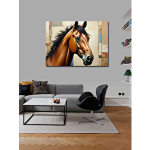 Kanvas Tablo Kahverengi At Portresi 100x140 cm