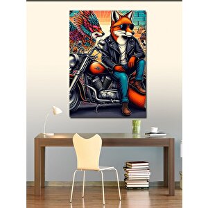 Kanvas Tablo Motor Üstündeki Tilki 70x100 cm