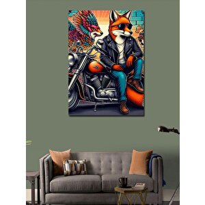 Kanvas Tablo Motor Üstündeki Tilki 70x100 cm
