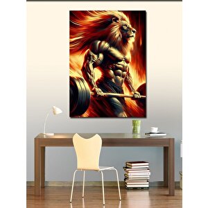 Kanvas Tablo Alevli Sporcu Aslan 70x100 cm