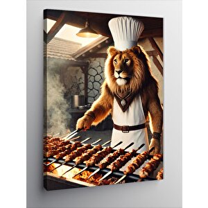 Kanvas Tablo Mangal Yapan Aslan 70x100 cm