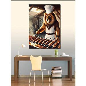Kanvas Tablo Mangal Yapan Aslan 70x100 cm