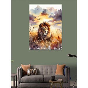 Kanvas Tablo Bozkırda İki Aslan 70x100 cm