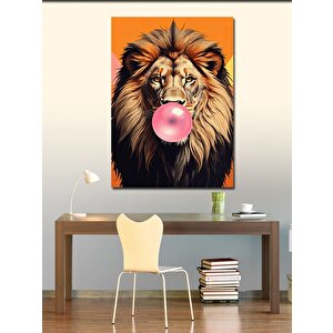 Kanvas Tablo Sakız Çiğneyen Aslan 70x100 cm