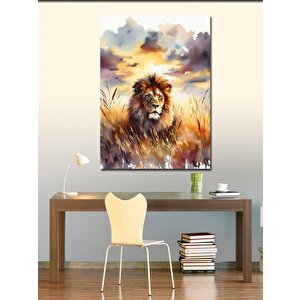Kanvas Tablo Bozkırda İki Aslan 50x70 cm
