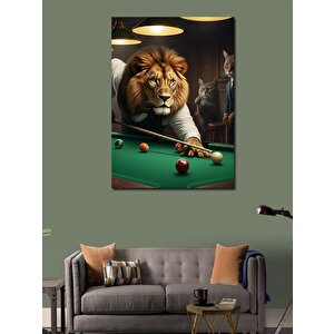 Kanvas Tablo Bilardo Oynayan Aslan 70x100 cm