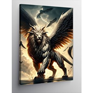 Kanvas Tablo Kanatlı Aslan 70x100 cm
