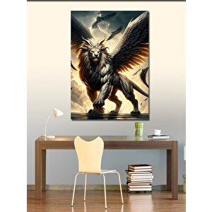 Kanvas Tablo Kanatlı Aslan 70x100 cm