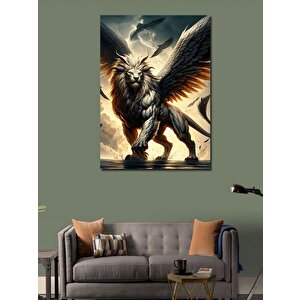 Kanvas Tablo Kanatlı Aslan 70x100 cm