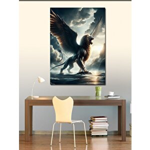 Kanvas Tablo Kanatlı Aslan 70x100 cm