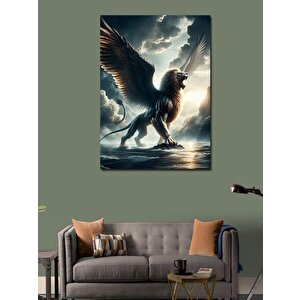 Kanvas Tablo Kanatlı Aslan 70x100 cm
