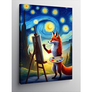 Kanvas Tablo Gece Ressamı Tilki 50x70 cm