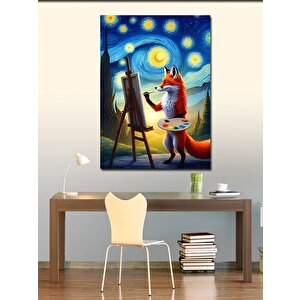 Kanvas Tablo Gece Ressamı Tilki 50x70 cm