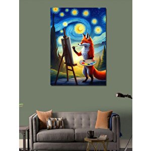 Kanvas Tablo Gece Ressamı Tilki 50x70 cm