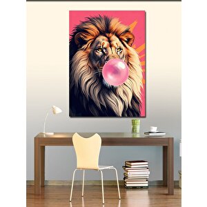 Kanvas Tablo Sakız Çiğneyen Aslan 70x100 cm