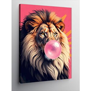 Kanvas Tablo Sakız Çiğneyen Aslan 50x70 cm