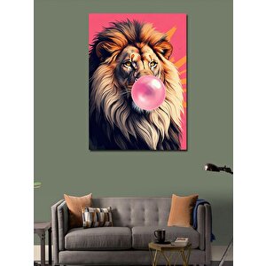 Kanvas Tablo Sakız Çiğneyen Aslan 50x70 cm