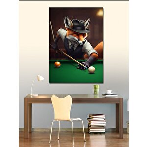 Kanvas Tablo Bilardo Oynayan Tilki 70x100 cm