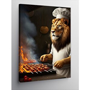 Kanvas Tablo Mangal Yapan Aslan 70x100 cm