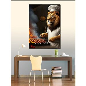 Kanvas Tablo Mangal Yapan Aslan 70x100 cm