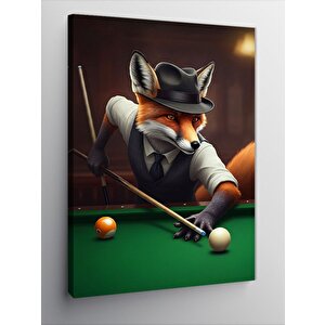 Kanvas Tablo Bilardo Oynayan Tilki 50x70 cm