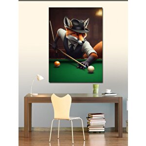 Kanvas Tablo Bilardo Oynayan Tilki 50x70 cm