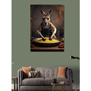 Kanvas Tablo Çiğköfte Yapan Kanguru 50x70 cm