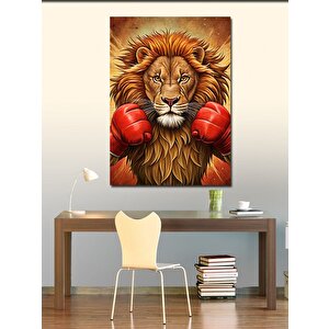 Kanvas Tablo Dövüşçü Aslanı 70x100 cm