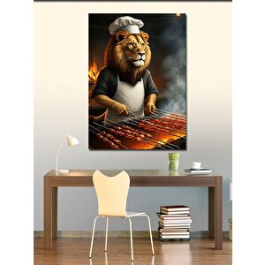 Kanvas Tablo Mangal Yapan Aslan 70x100 cm