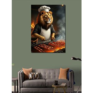 Kanvas Tablo Mangal Yapan Aslan 70x100 cm