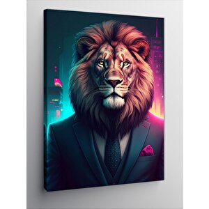 Kanvas Tablo Takım Elbiseli Aslan 100x140 cm