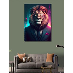 Kanvas Tablo Takım Elbiseli Aslan 100x140 cm