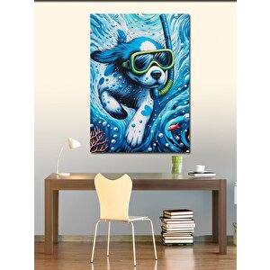 Kanvas Tablo Boks Torbasına Vuran Aslan 50x70 cm