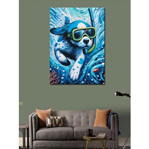Kanvas Tablo Boks Torbasına Vuran Aslan 50x70 cm